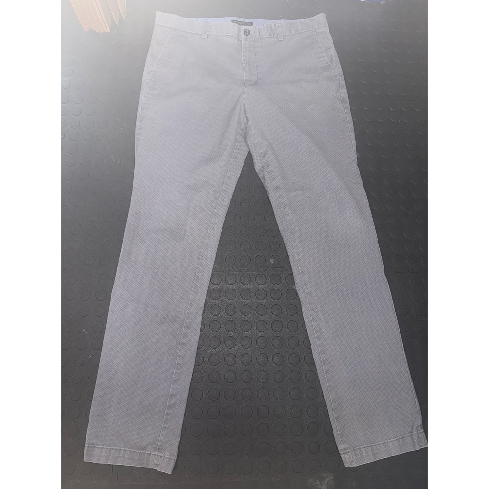Banana Republic Fulton Skinny Chino Pants Mens 35x34 Grey Geometric Stretch
